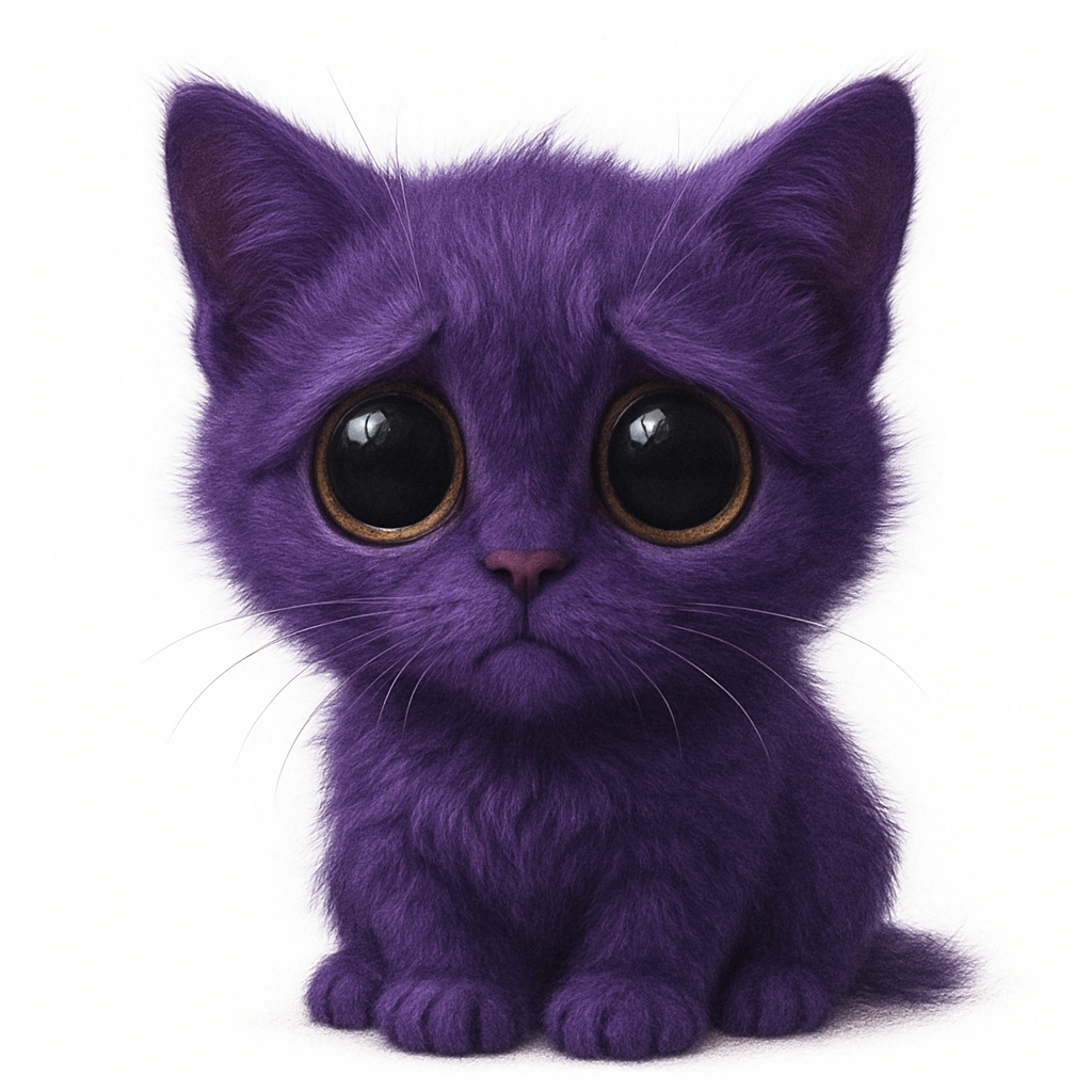 Cute cat with big eyes asking for feedback